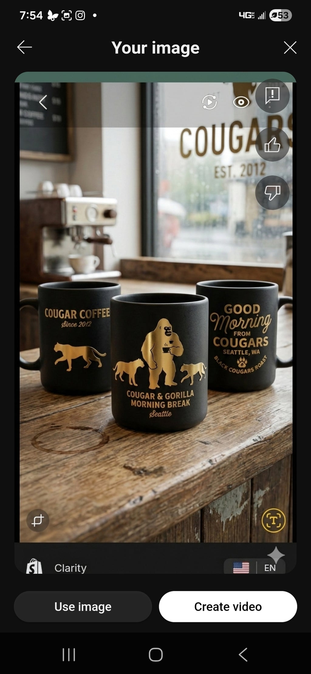 Cougar Mug Set -  3  companion mugs (15oz).